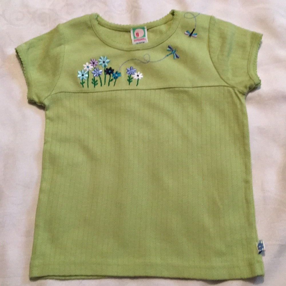 Vintage Gymboree Spring Showers lime top Sz Medium-4